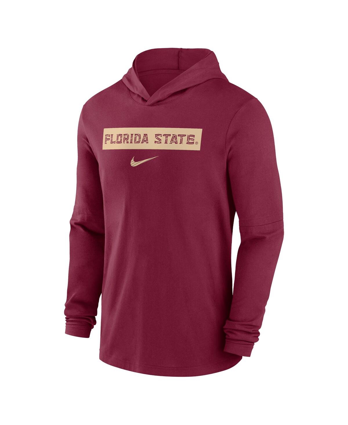 Nike Men'sFlorida State Seminoles Sideline Hoodie Performance Long Sleeve T-Shirt - Garnet