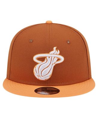 Men's Brown/Orange Miami Heat 2-Tone Color Pack 9FIFTY Snapback Hat