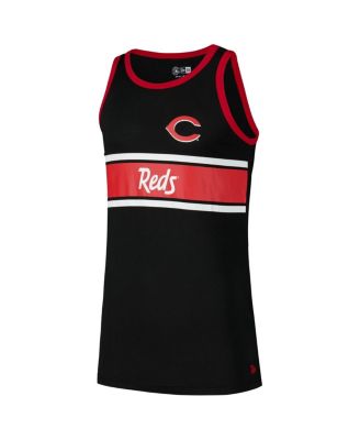Men's Black Cincinnati Reds Jersey Ringer Tank Top