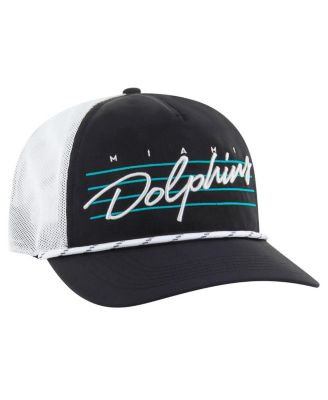Men's Black/White Miami Dolphins Downburst Relaxed Hitch Trucker Adjustable Hat