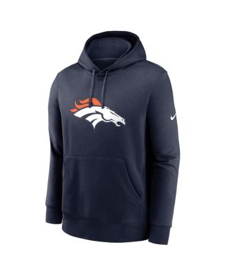 Men's Navy Denver Broncos Club Logo Pullover Hoodie
