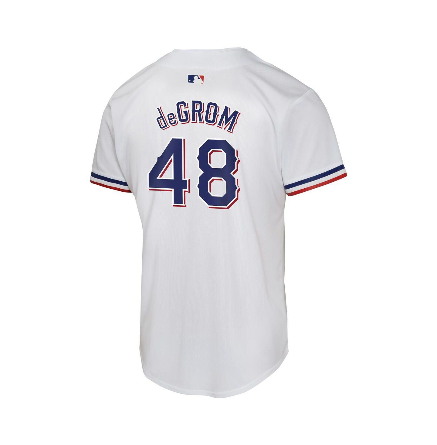 Детский топ Nike Jacob deGrom White Texas Rangers Home Game Player Jersey — фото 3