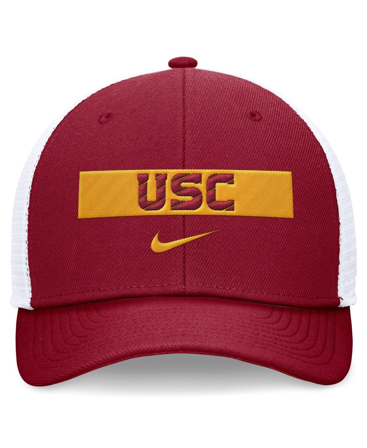 Nike Men'sWhite Usc Trojans 2024 Sideline Trucker Adjustable Hat - Cardinal, White