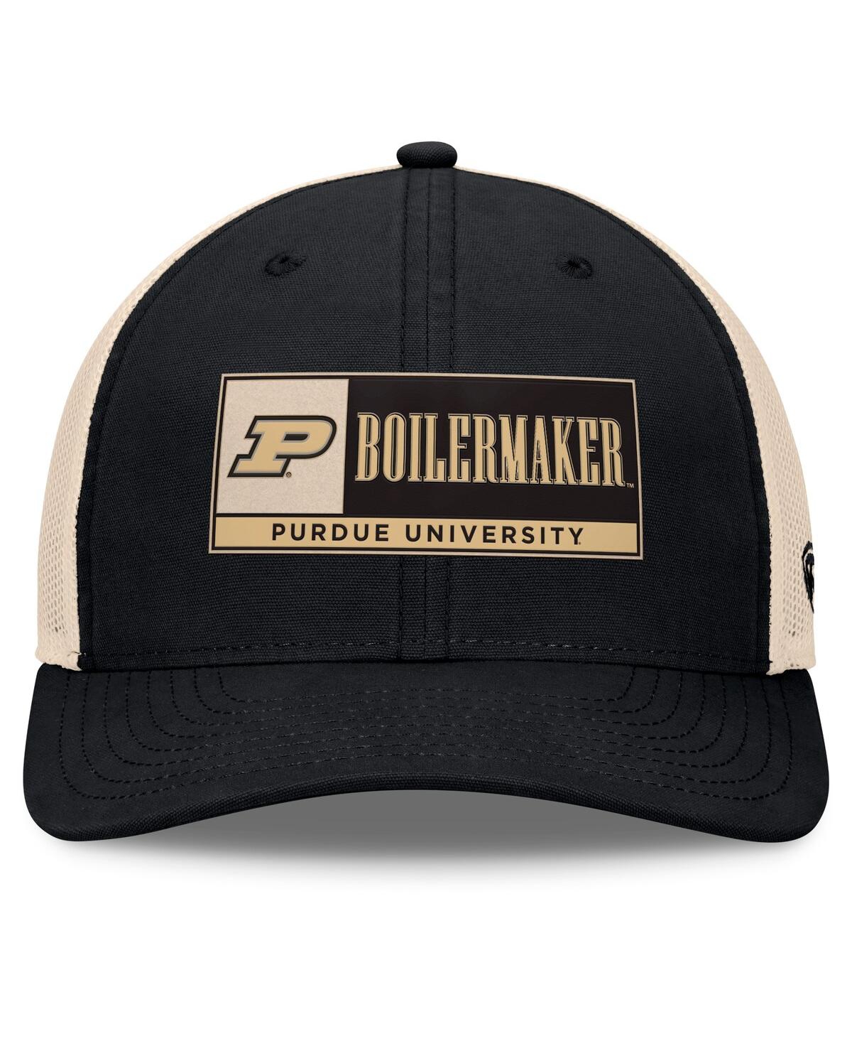 Top Of The World Men's Black/natural Purdue Boilermakers Bennett Trucker Adjustable Hat In Black,natural