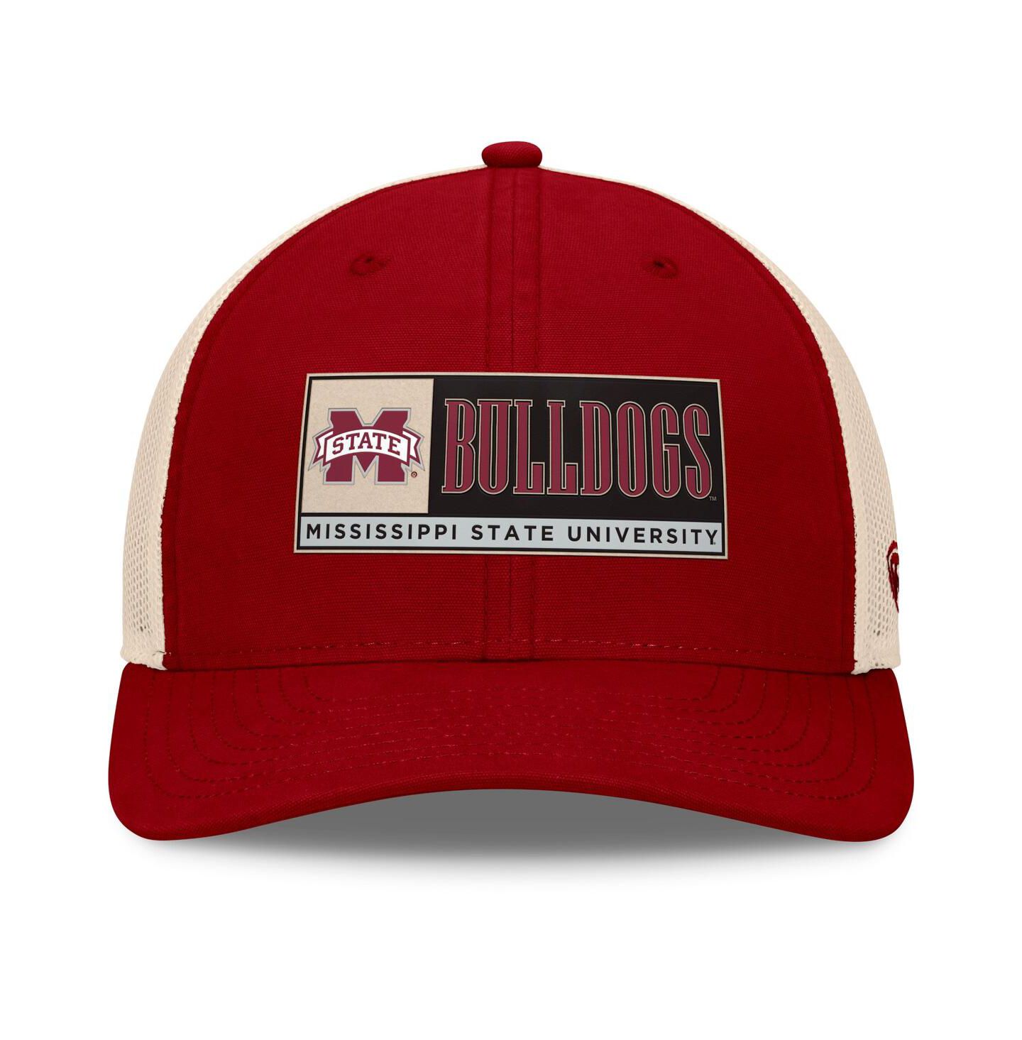Мужская кепка Top of the World Maroon/Natural Mississippi State Bulldogs Bennett Trucker Adjustable Hat — фото 2