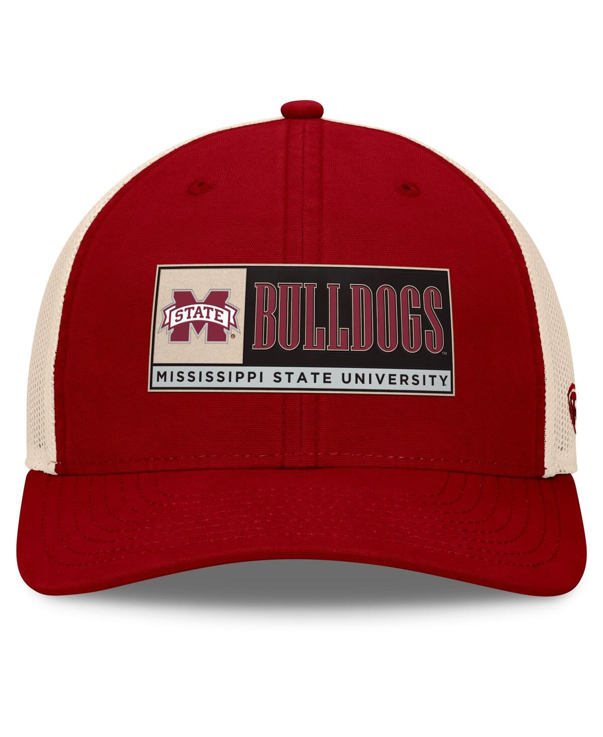 Top Of The World Men's Maroon/natural Mississippi State Bulldogs Bennett Trucker Adjustable Hat In Maroon,natural