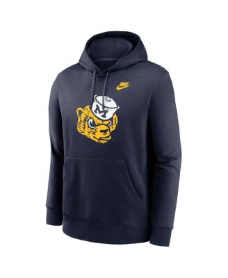 Men's Navy Michigan Wolverines Legacy Logo Club Fleece Pullover Hoodie