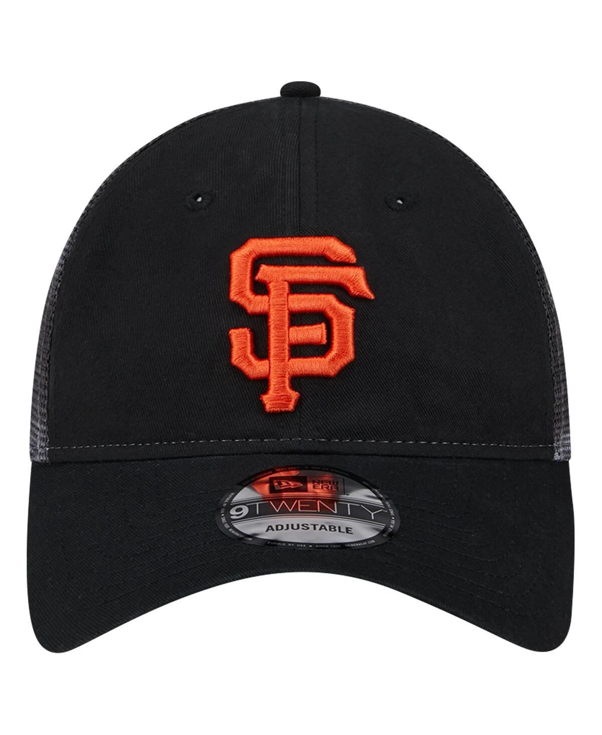 NEW ERA MEN'S BLACK SAN FRANCISCO GIANTS TEAM SLICK TRUCKER 9TWENTY ADJUSTABLE HAT 