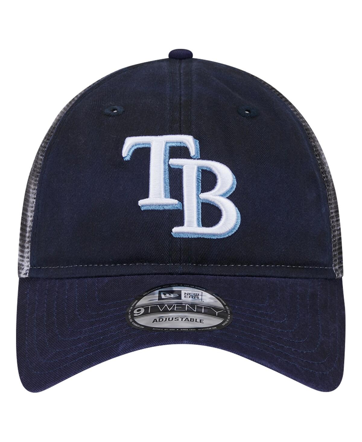 NEW ERA MEN'S NAVY TAMPA BAY RAYS TEAM SLICK TRUCKER 9TWENTY ADJUSTABLE HAT 
