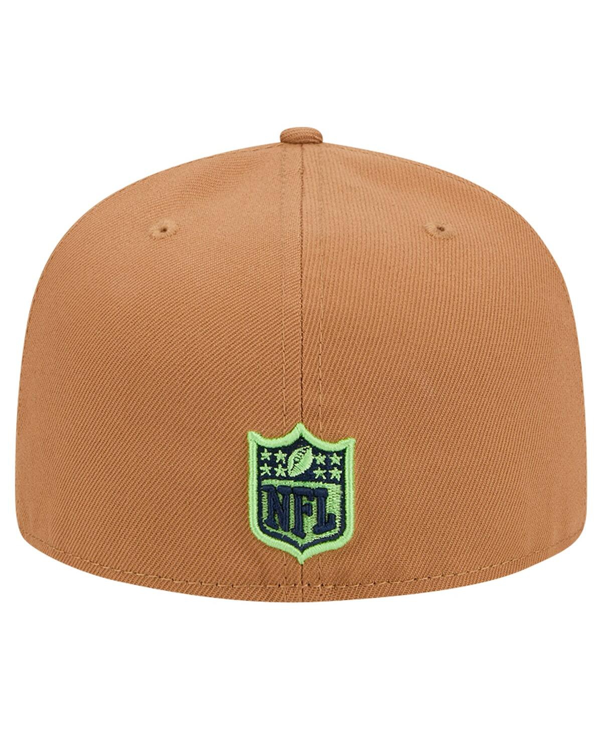 New Era Men'sSeattle Seahawks Color Pack 59FIFTY Fitted Hat with Side Patch - Tan