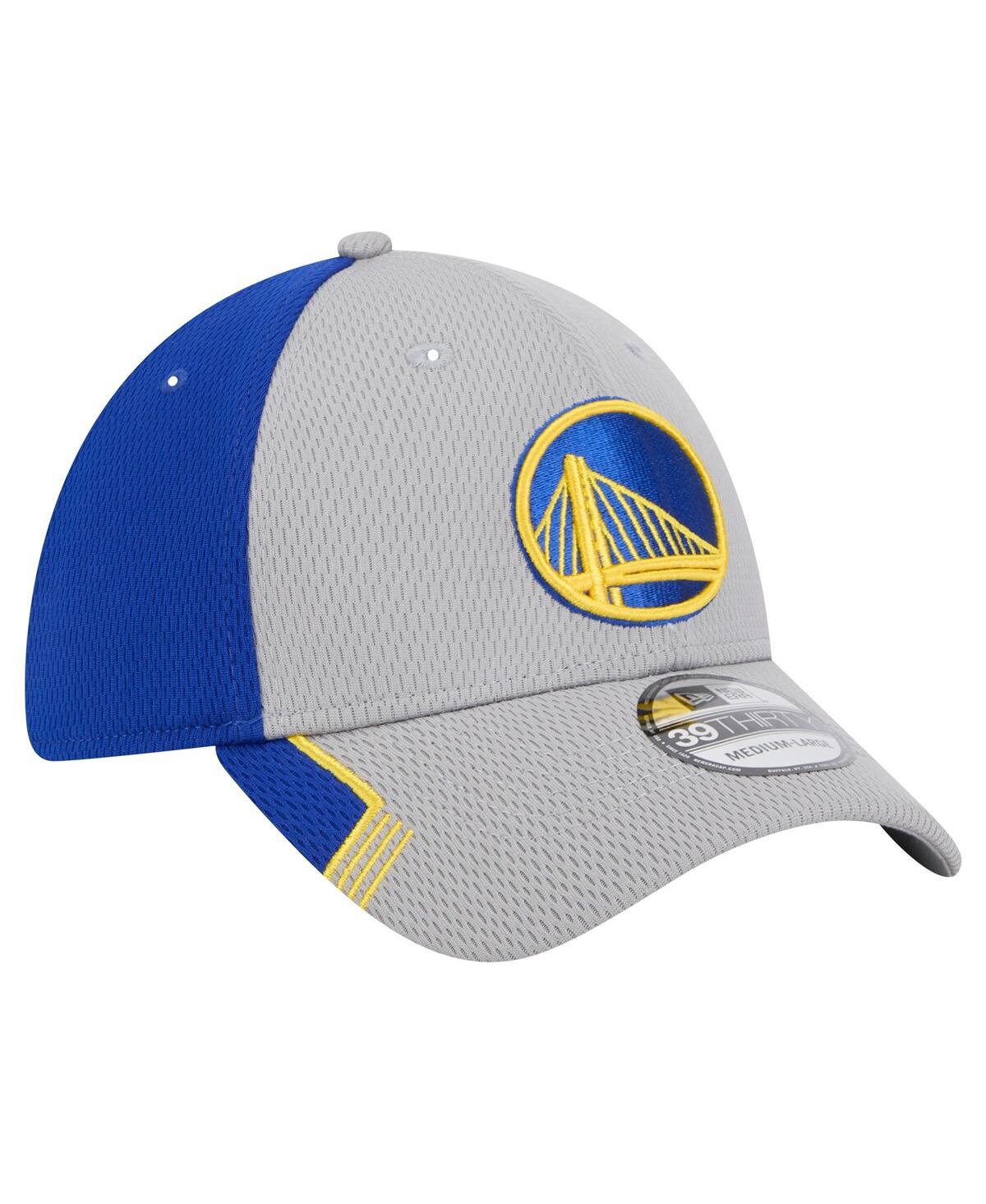 New Era Men'sRoyal Golden State Warriors Active Trim 39THIRTY Flex Hat - Gray, Royal