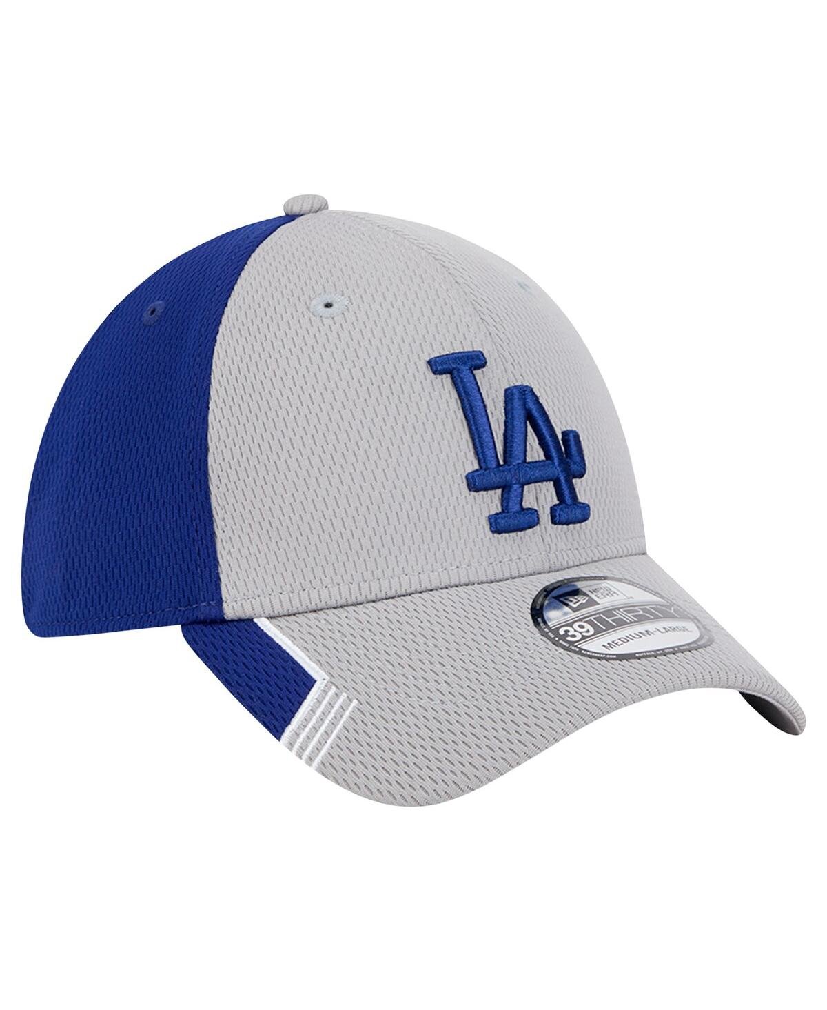 New Era Men'sRoyal Los Angeles Dodgers Visor Trim 39THIRTY Flex Hat - Gray, Royal