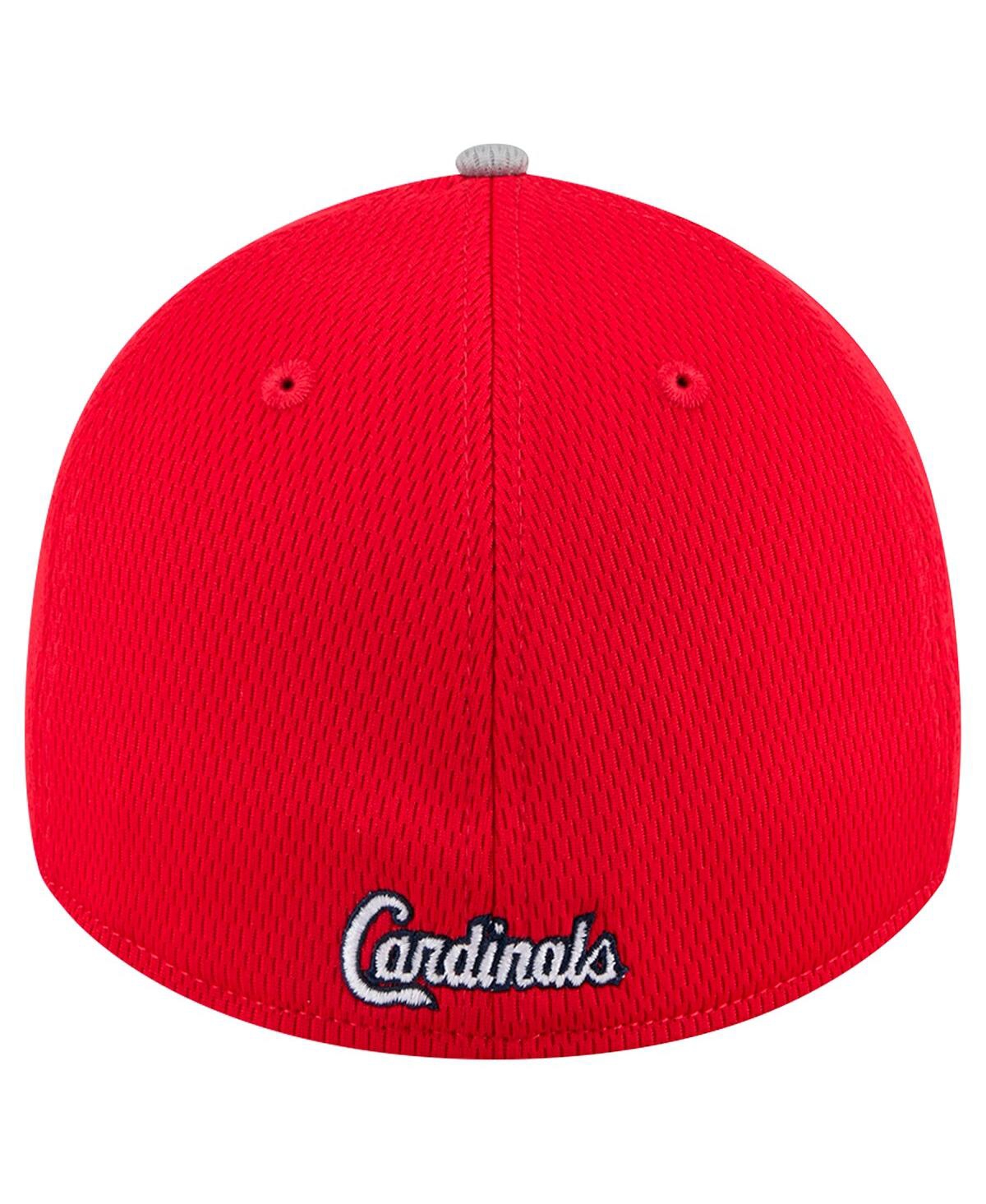 New Era Men'sRed St. Louis Cardinals Visor Trim 39THIRTY Flex Hat - Gray, Red