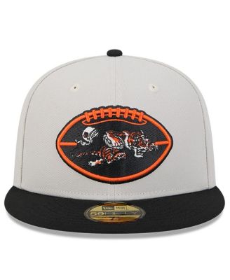 Men's Stone/Black Cincinnati Bengals 2024 Sideline Historic 59FIFTY Fitted Hat