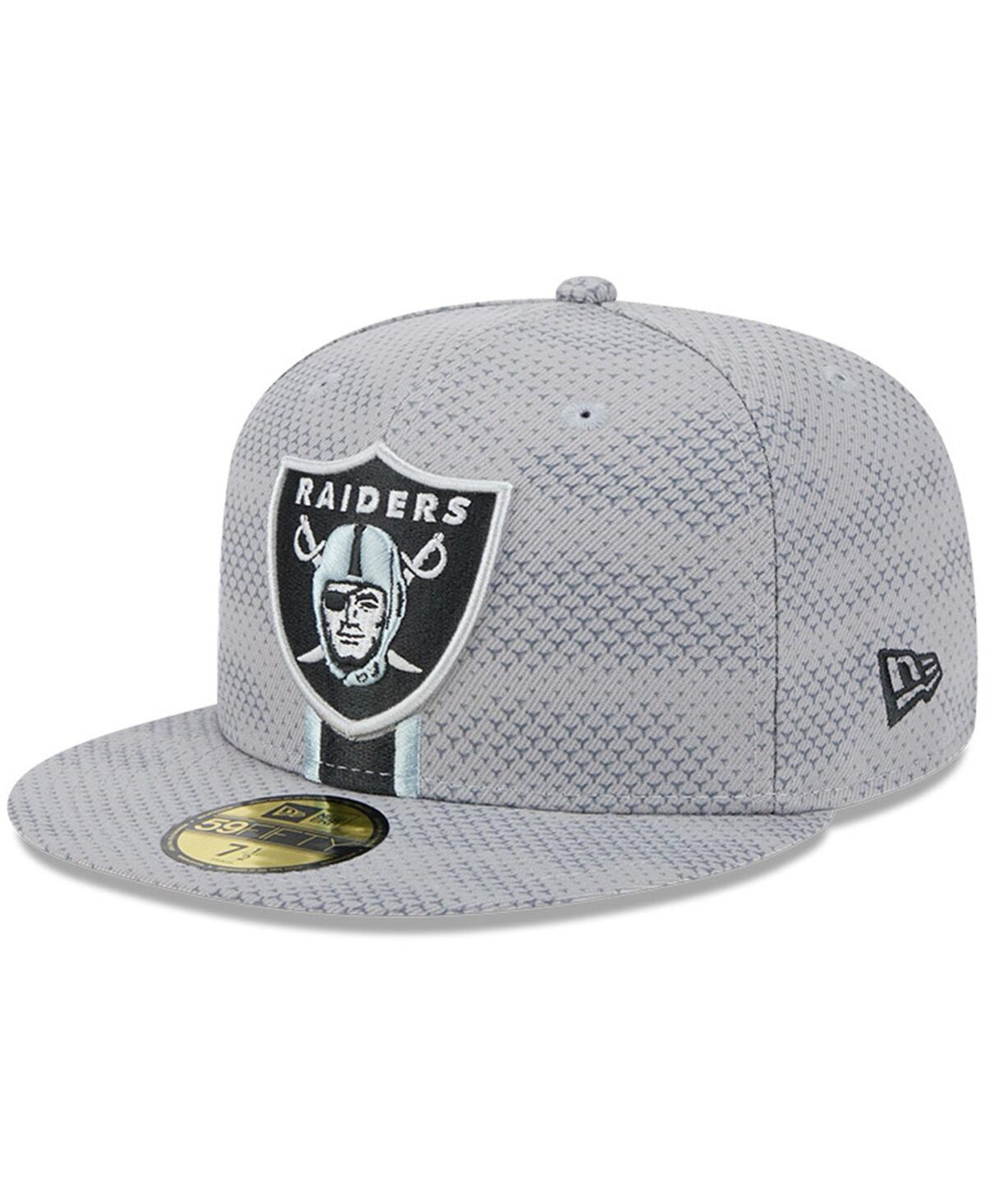 New Era Men's Gray Las Vegas Raiders 2024 Sideline 59fifty Fitted Hat