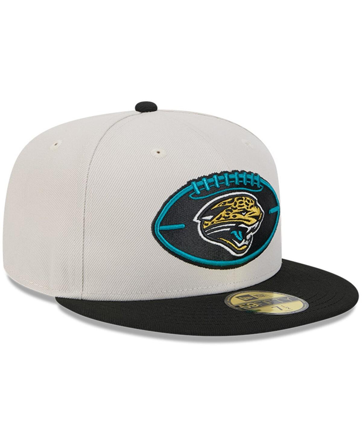New Era Men'sBlack Jacksonville Jaguars 2024 Sideline Historic 59FIFTY Fitted Hat - Stone, Black