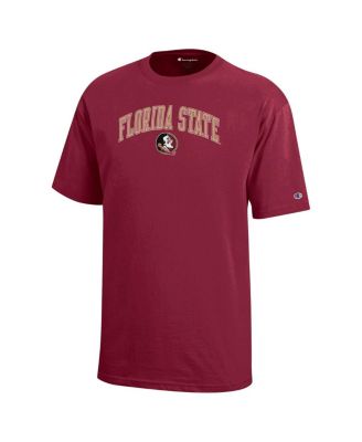 Big Boys and Girls Garnet Florida State Seminoles Arch Over Logo T-Shirt