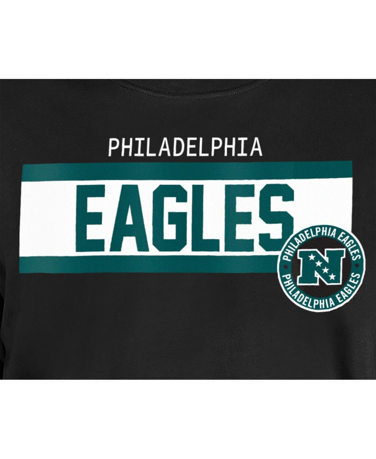 NEW ERA MEN'S BLACK PHILADELPHIA EAGLES 3RD DOWN DOMESTIC T-SHIRT 