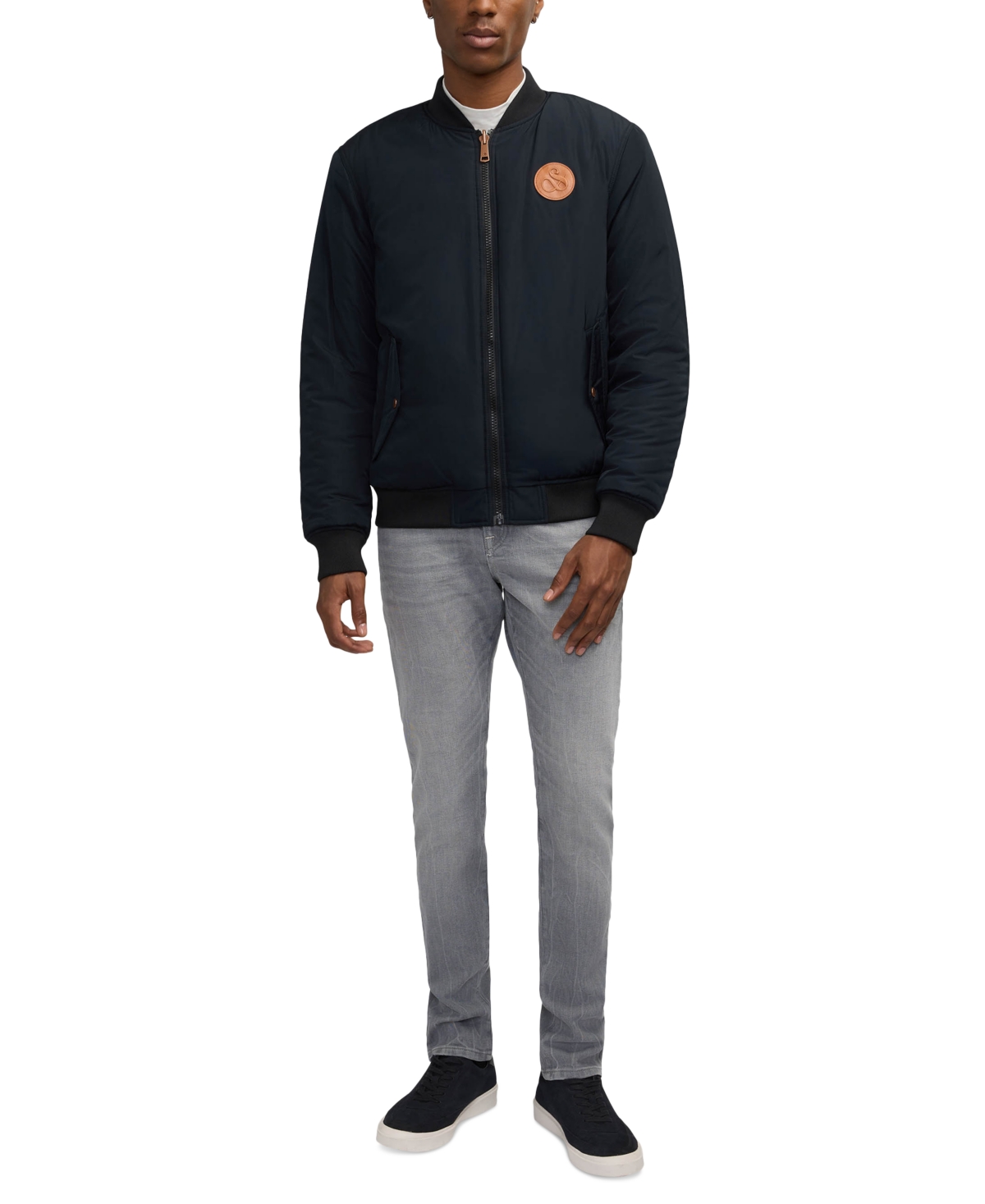 Scotch & Soda Evlon Reversible Faux Shearling Bomber Jacket In Black