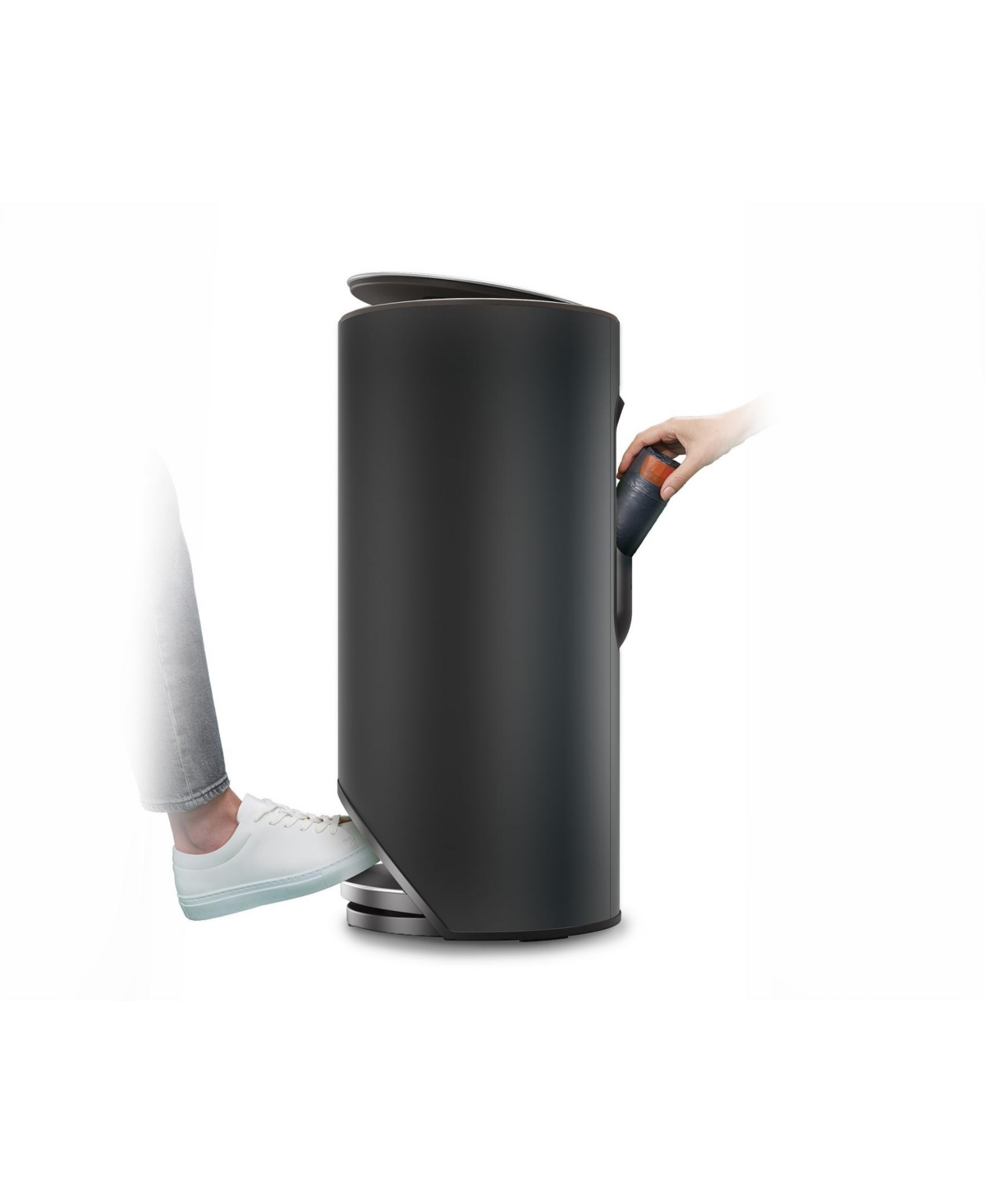 Joseph Joseph Arc 30-litre Slimline Pedal Trash Can In Black