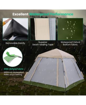2-4 Person Instant Pop-up Camping Tent with Removable Rainfly