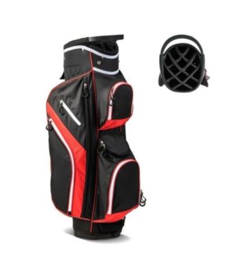 Golf Cart Bag with 14 Way Top Dividers-Red