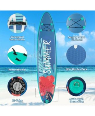 10 Feet Inflatable Stand Up Paddle Board with Backpack Leash Aluminum Paddle-L