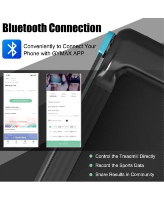 Folding Electric Compact Walking Treadmill with APP Control Speaker-Blue