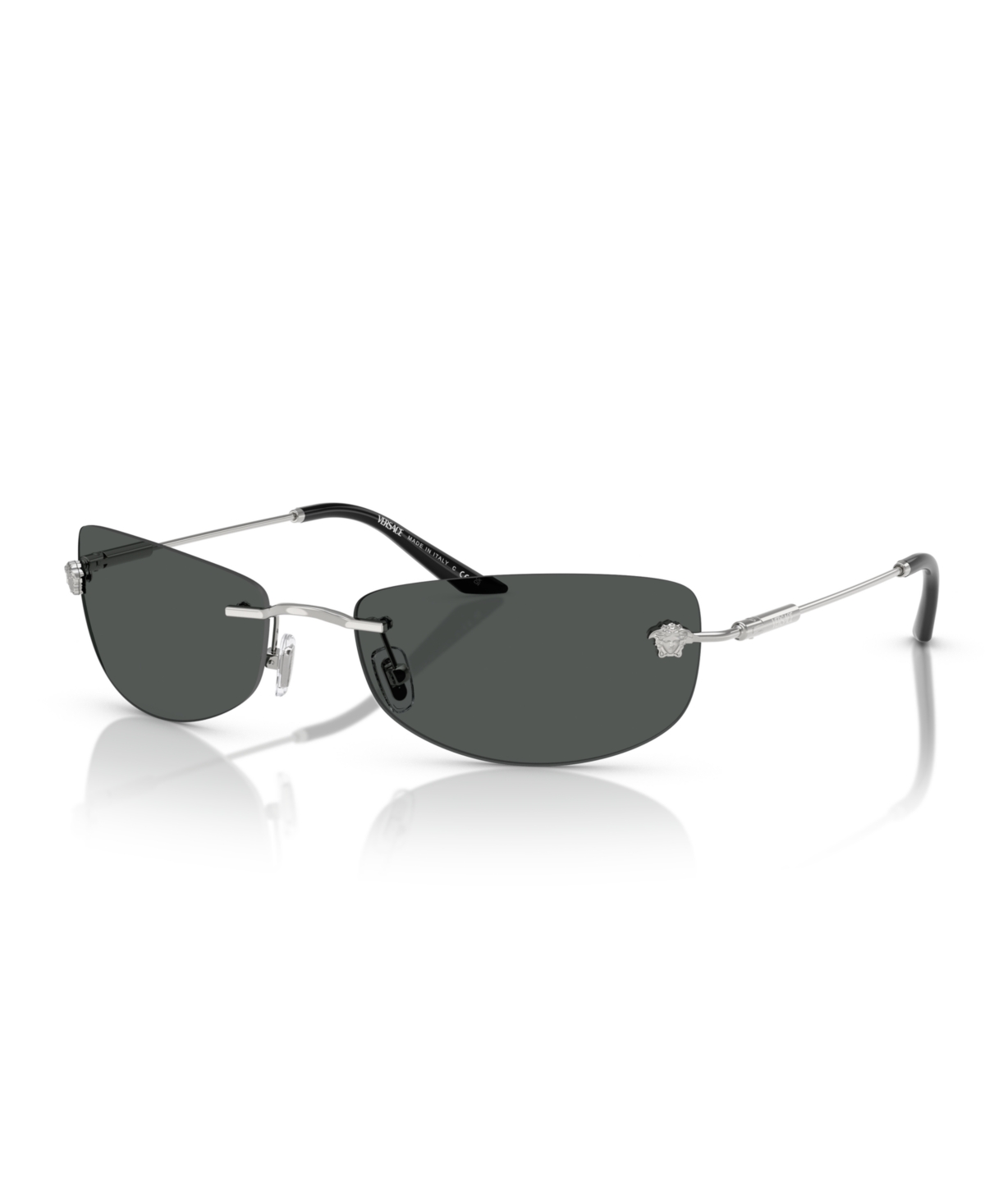 Versace Rectangle-frame Sunglasses In Silver
