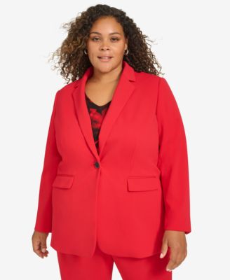 Calvin Klein - Plus Size Notch-Lapel Long-Sleeve Blazer