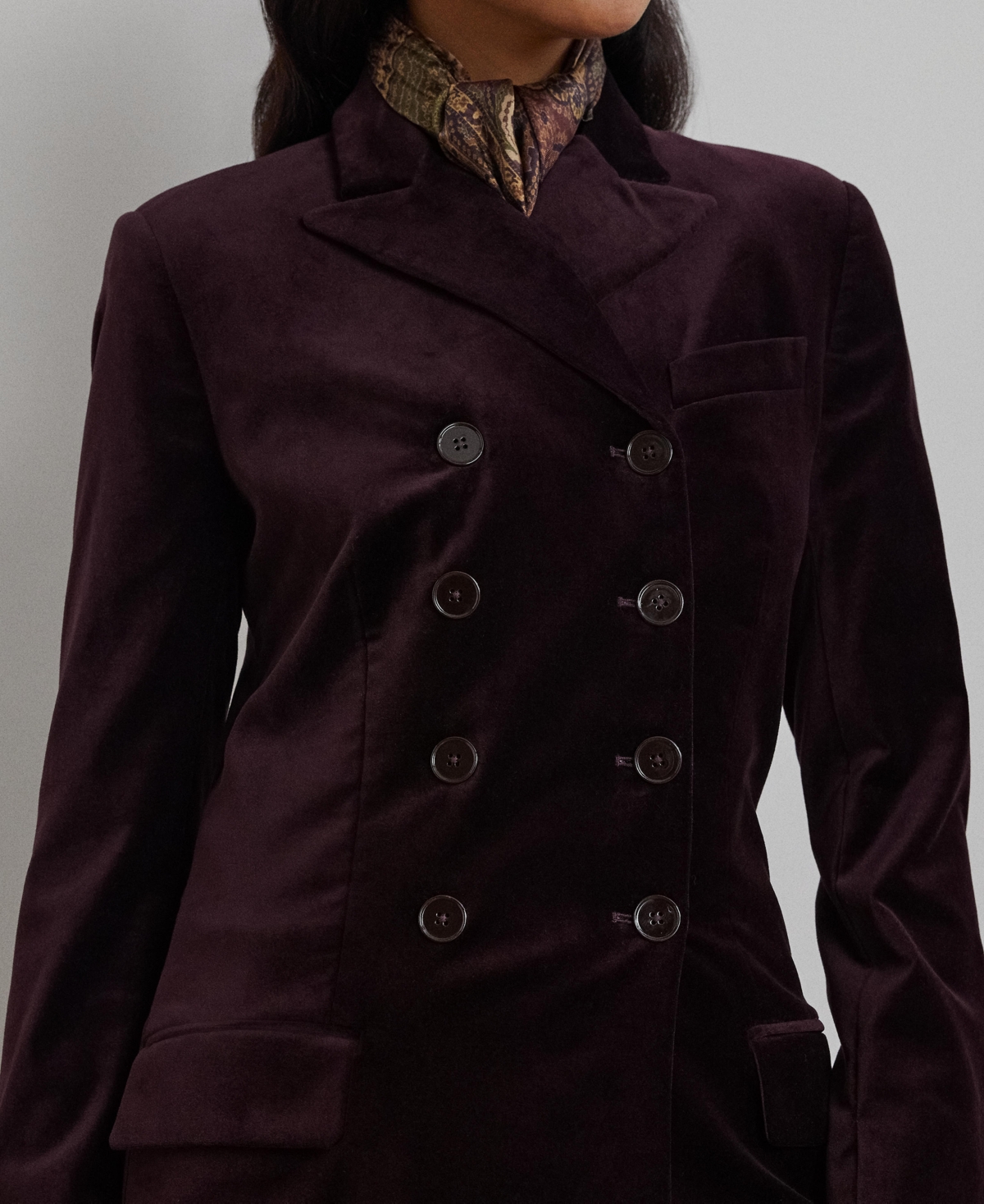 Lauren Ralph Lauren Women's Double-Breasted Velvet Blazer