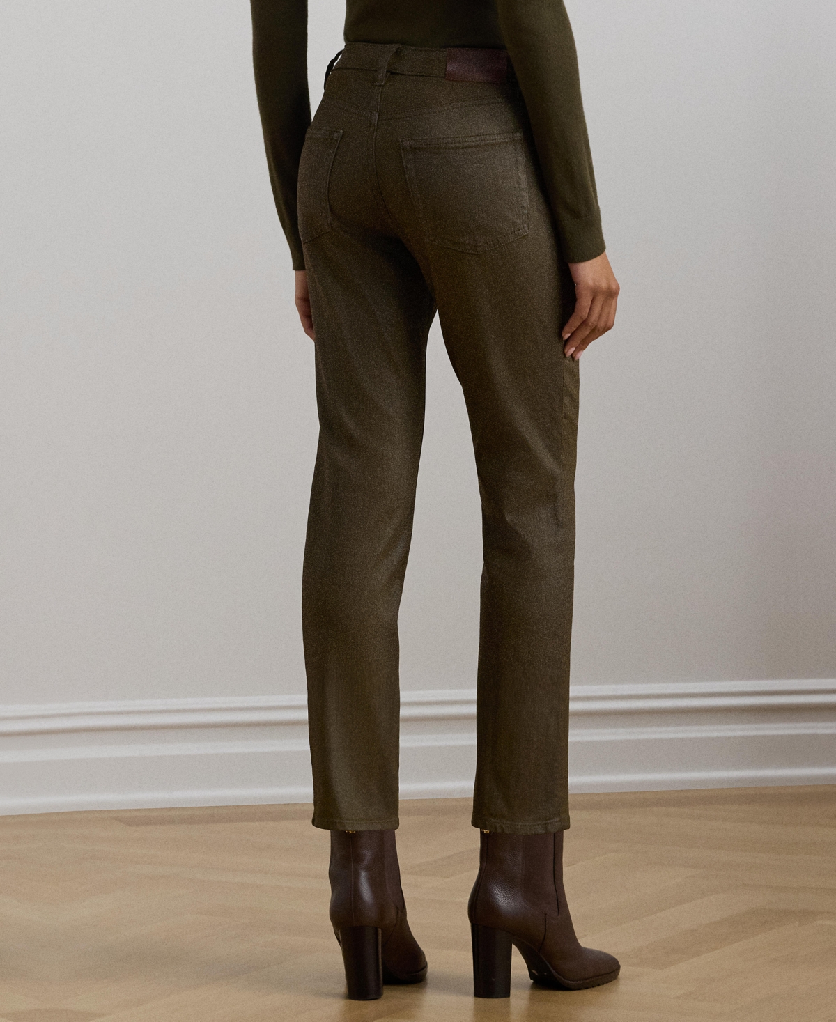 Lauren Ralph Lauren Women's Coated High-Rise Straight Ankle Jeans