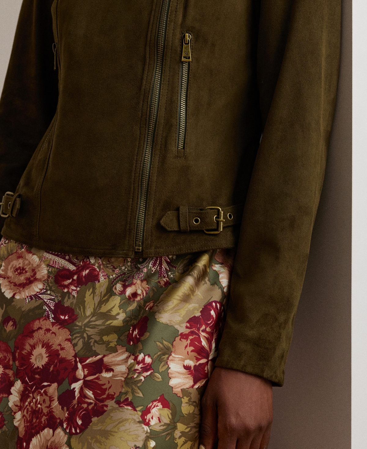 Lauren Ralph Lauren Women's Goat-Suede Moto Jacket