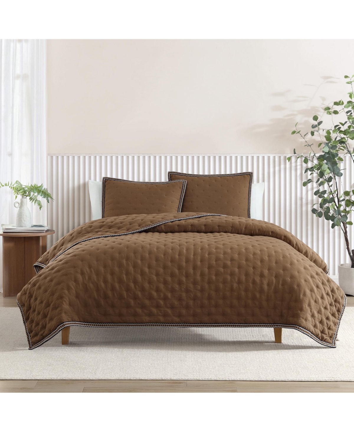 Ugg Devon  Braid Quilt Set, King In Brown
