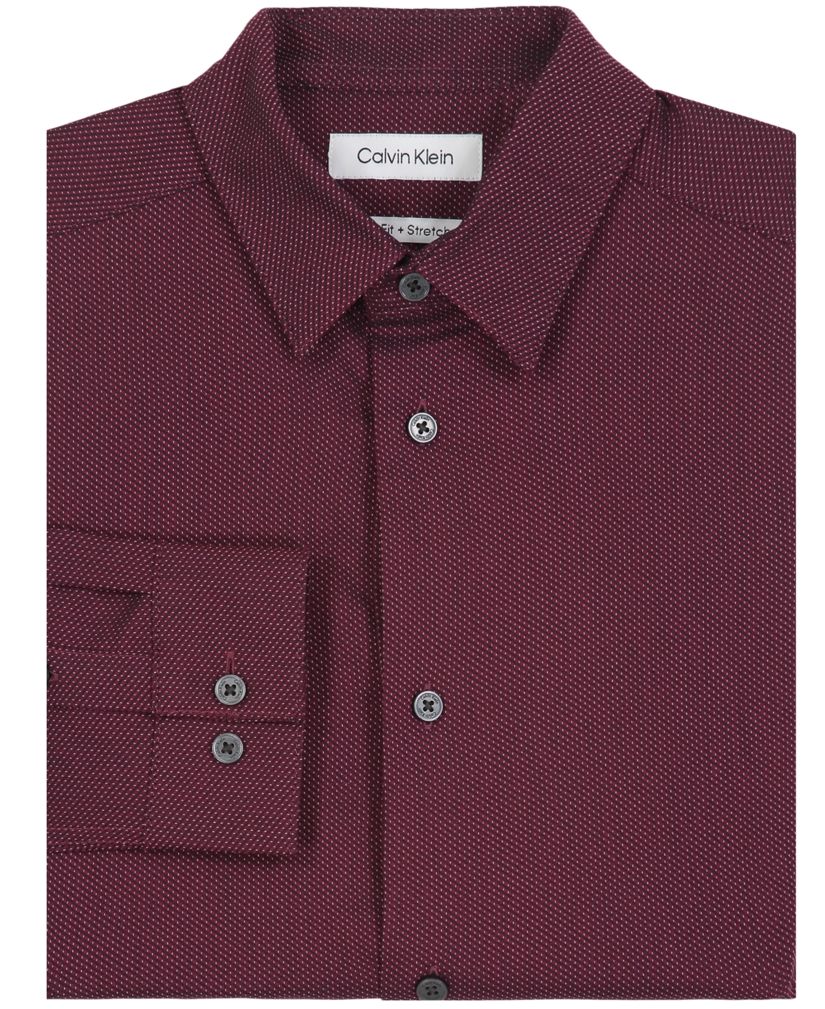 Calvin Klein Big Boys Long Sleeve Pindot Textured Shirt