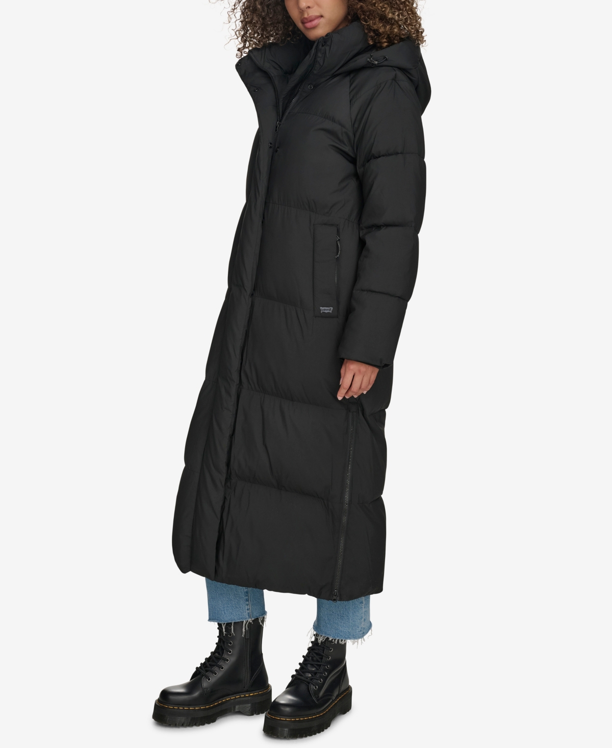 Shop Levi's Women's Extra Long Quilted Parka In Black