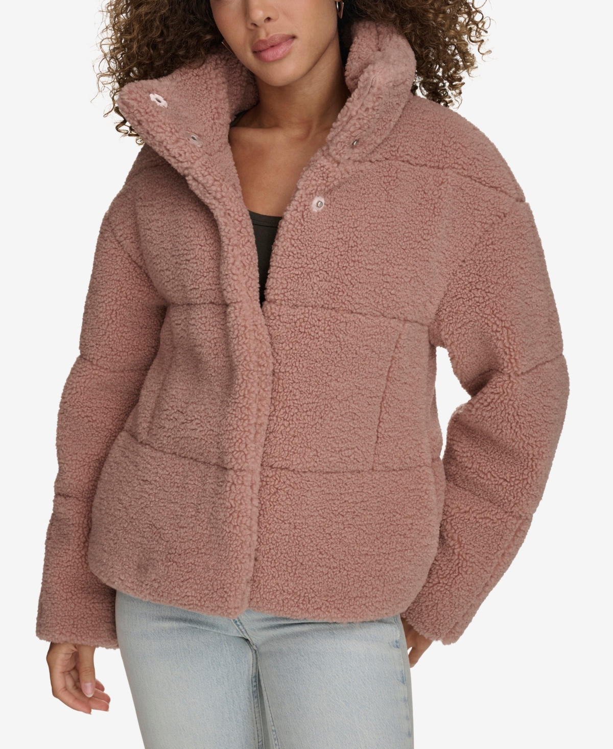 LEVI'S WOMEN'S SHORT SHERPA TEDDY JACKET 