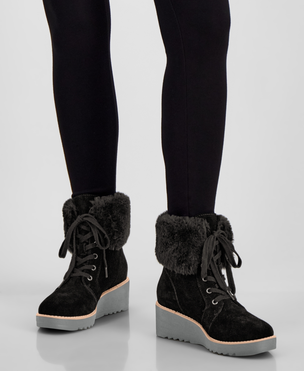 STYLE & CO WOMEN'S IGGYY LACE-UP WEDGE BOOTS, CREATED FOR MACY'S 