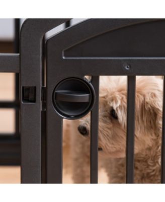 USA 24" Exercise 4-Panel Pet Playpen with Door, Dog Playpen, Puppy Playpen, for Puppies and Small Dogs, Keep Pets Secure, Easy Assemble, Fold It Down, Easy Storing, Customizable, Black