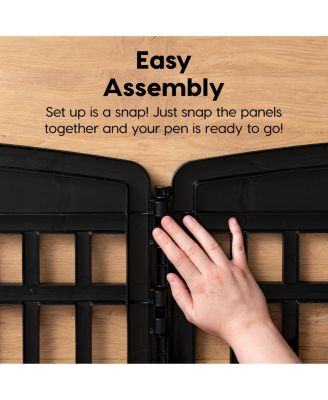 USA 24" Exercise 4-Panel Pet Playpen with Door, Dog Playpen, Puppy Playpen, for Puppies and Small Dogs, Keep Pets Secure, Easy Assemble, Fold It Down, Easy Storing, Customizable, Black