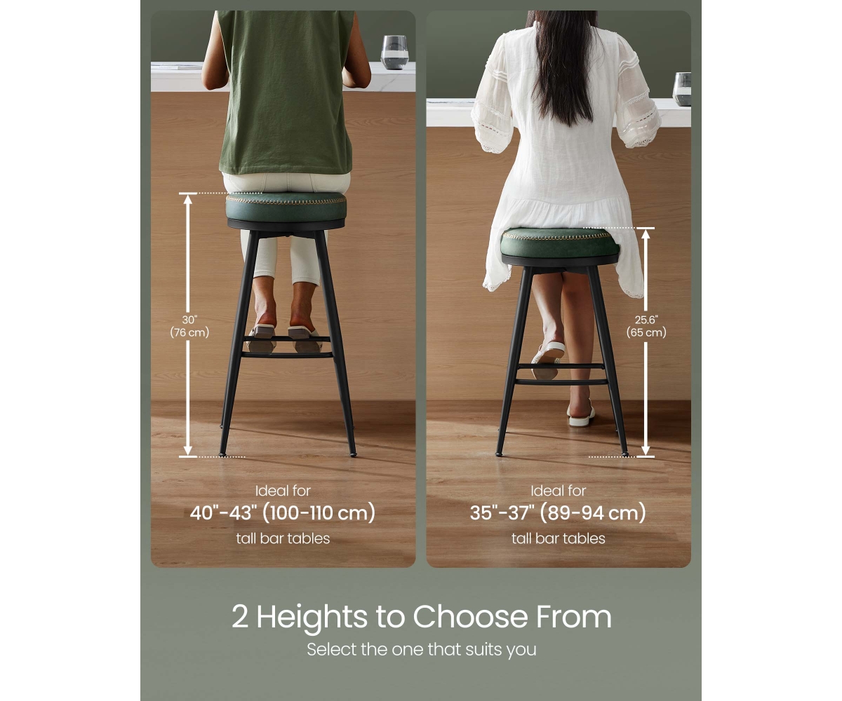 Slickblue Set of 2 Bar Stools for Modern Kitchen and Dining Room Seating