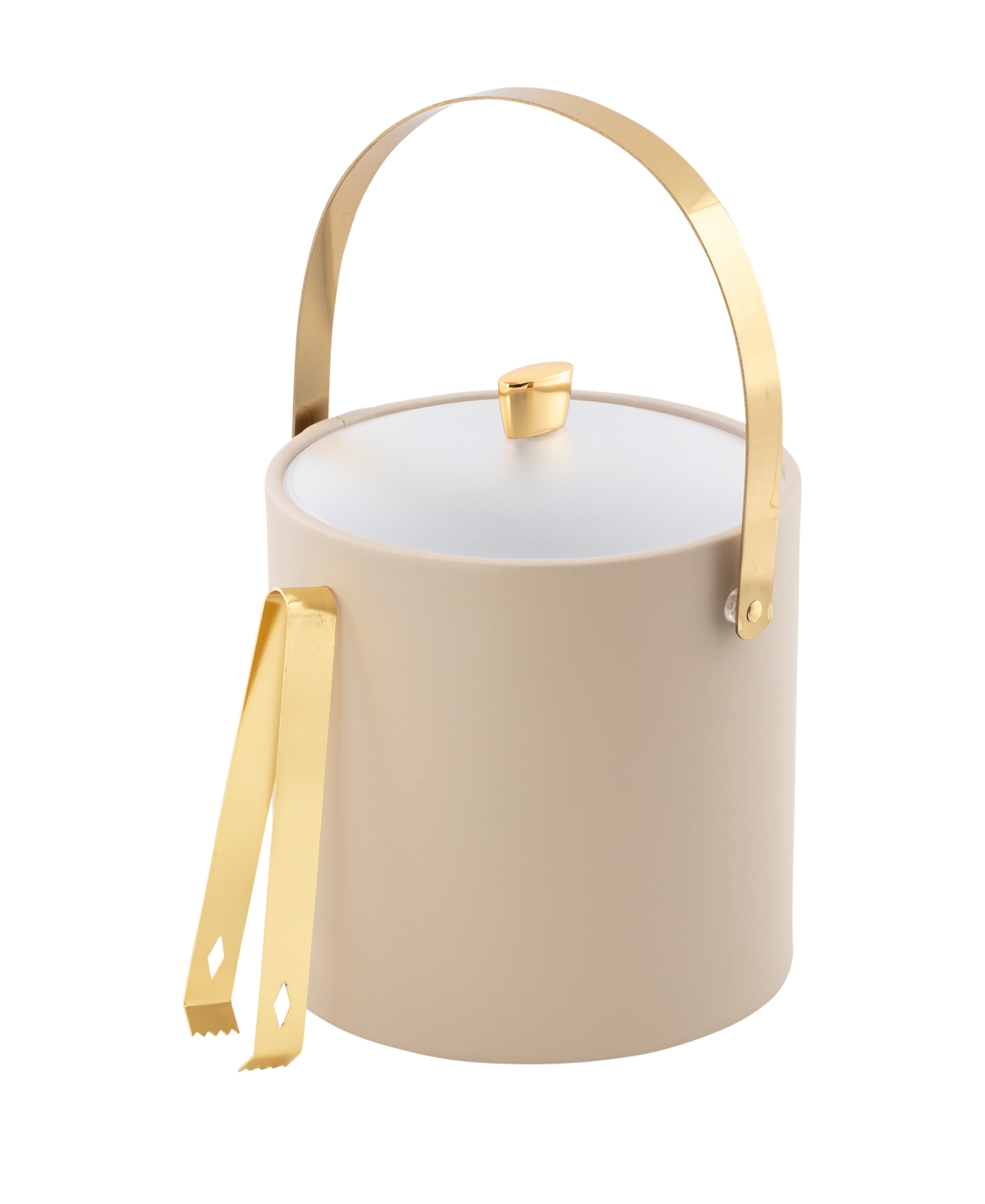 Kraftware Arc Ice Bucket And Ice Tong, 3 Quart In Taupe