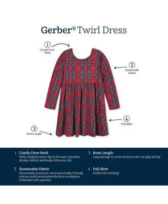 Baby Girls Baby Holiday Plaid About You Long Sleeve Dress