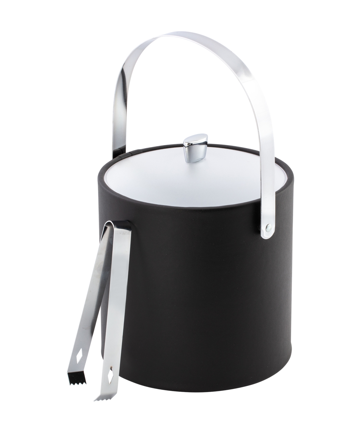 Kraftware Arc Ice Bucket And Ice Tong, 3 Quart In Black