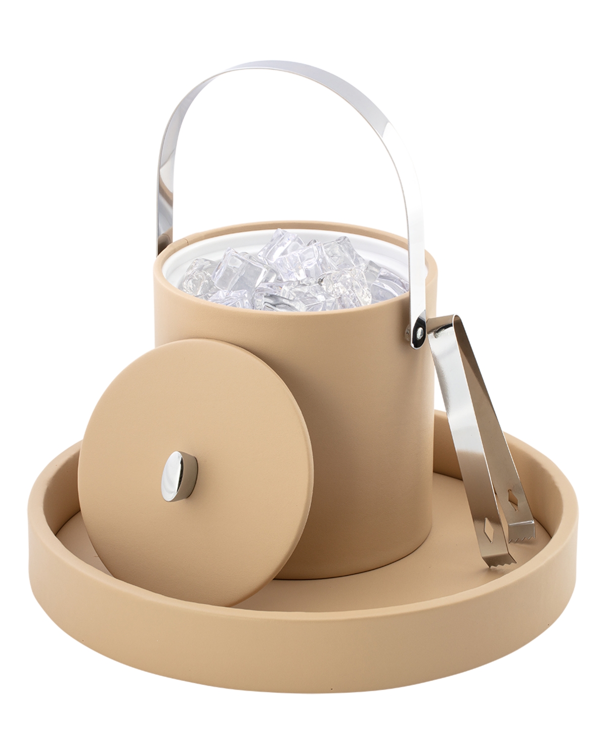 Kraftware Dorchester Ice Bucket And Ice Tong, 3 Quart In Beige