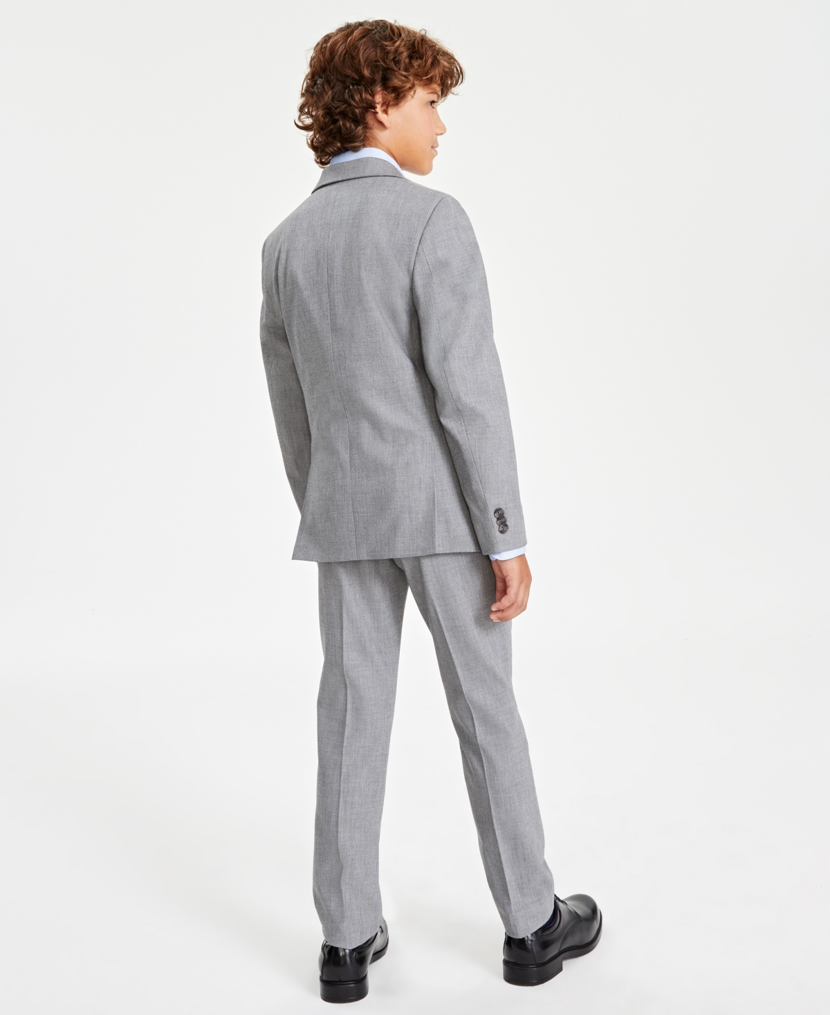 Kenneth Cole Reaction Big Boys Twill Slim Fit Stretch 2-Piece Suit