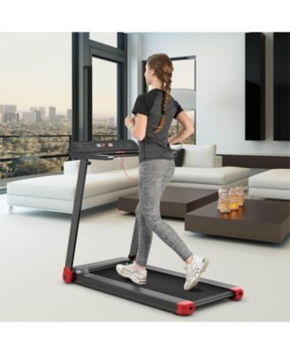 Folding Electric Compact Walking Treadmill with APP Control Speaker-Red