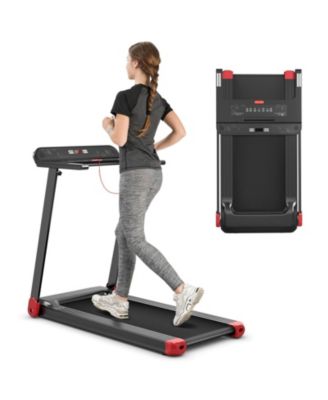 Folding Electric Compact Walking Treadmill with APP Control Speaker-Red