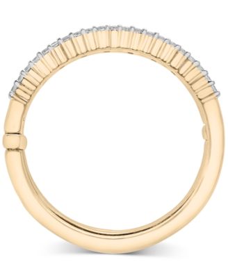 Diamond Triple Row Stack Look Ring (1/4 ct. t.w.) in 10k Gold, Created for Macy's