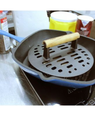 Cast Iron Grill Pan with Slotted Steak Press – Neo Collection, 11", 2-Piece Set